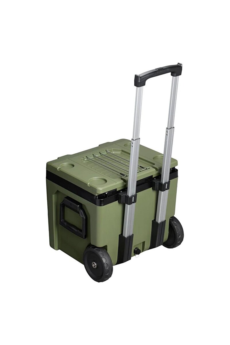 The Easy-Carry Outdoor Wheeled Cooler 47L / 50QT Dried Pine Tekerlekli Soğutucu 2. görsel