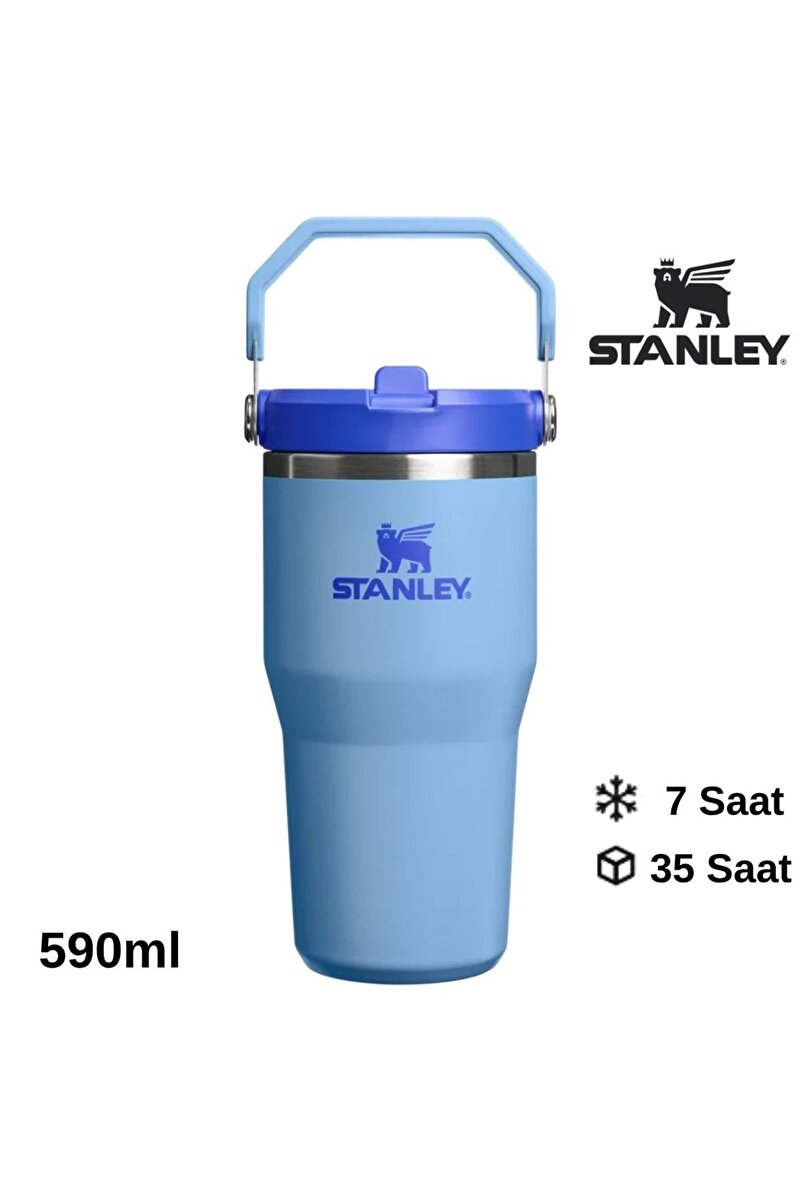 IceFlow™ Flip Straw Tumbler Mavi Pipetli Termos | 0.60 L 1. görsel