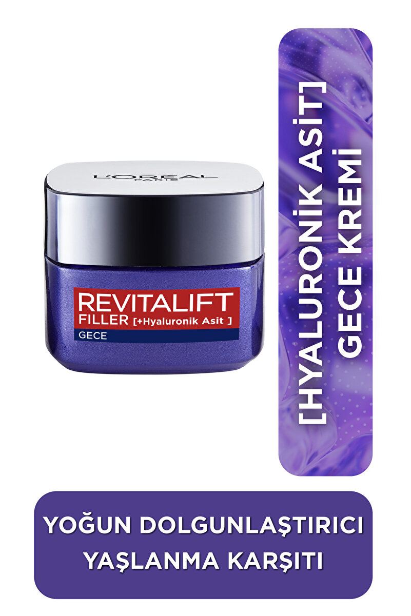 Revitalift Filler Hyaluronik Asit İçeren Dolgunlaştırıcı Yaşlanma Karşıtı Gece Kremi 50 ml