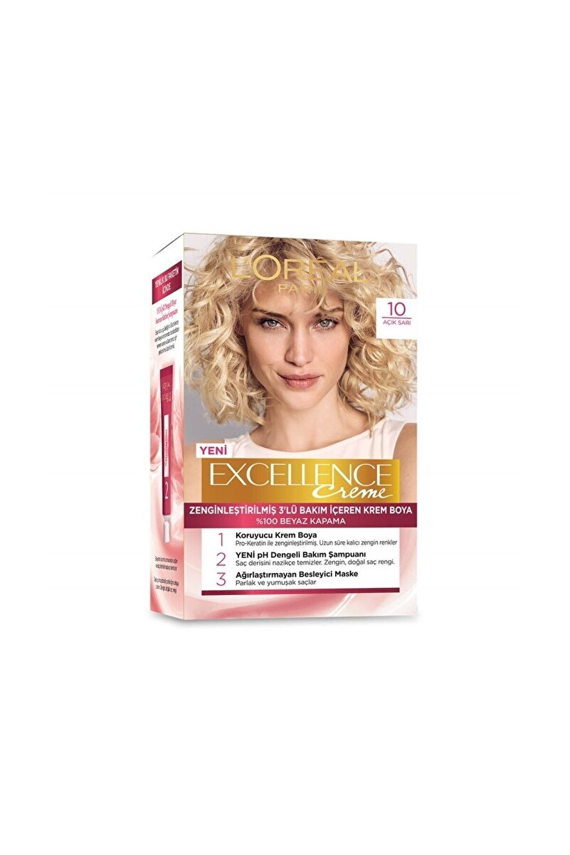 Excellence Creme Saç Boyası 10 Açık Sarı 2. görsel