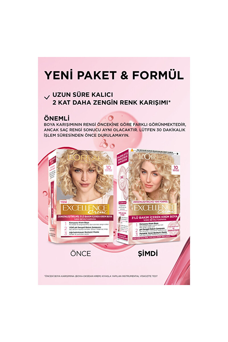 Excellence Creme Saç Boyası 10 Açık Sarı 3. görsel
