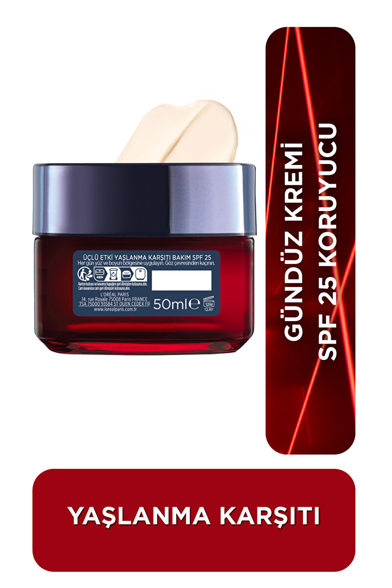 Revitalift Lazer Yoğun Leke ve Kırışıklık Karşıtı GKF25 Korumalı Nemlendirici Yüz Bakım Kremi 50ml 2. görsel