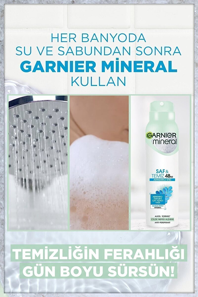 Mineral Saf Ve Temiz Kadın Sprey Deodorant 150 ml 2. görsel