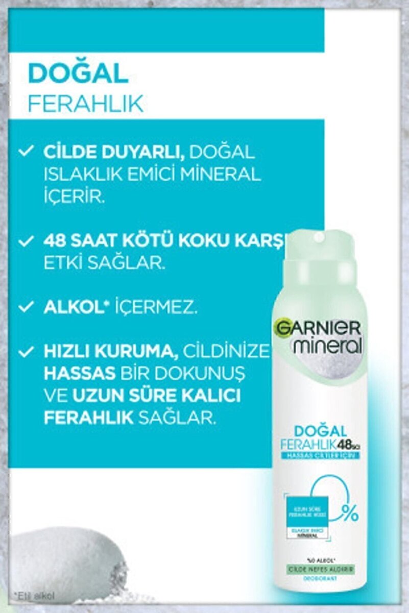 Mineral Doğal Ferahlık Sprey Deodorant 150ML 3. görsel
