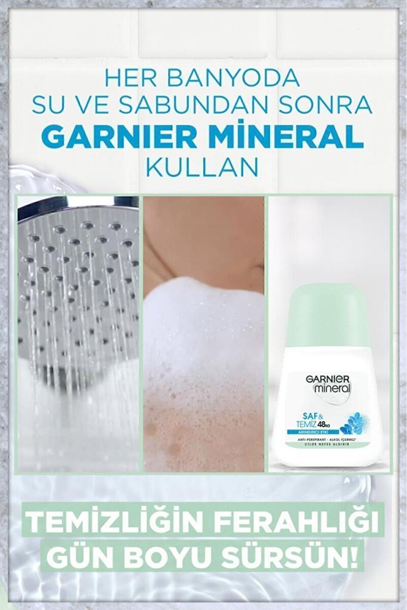 Mineral Saf Ve Temiz Kadın Roll-on Deodorant 3. görsel