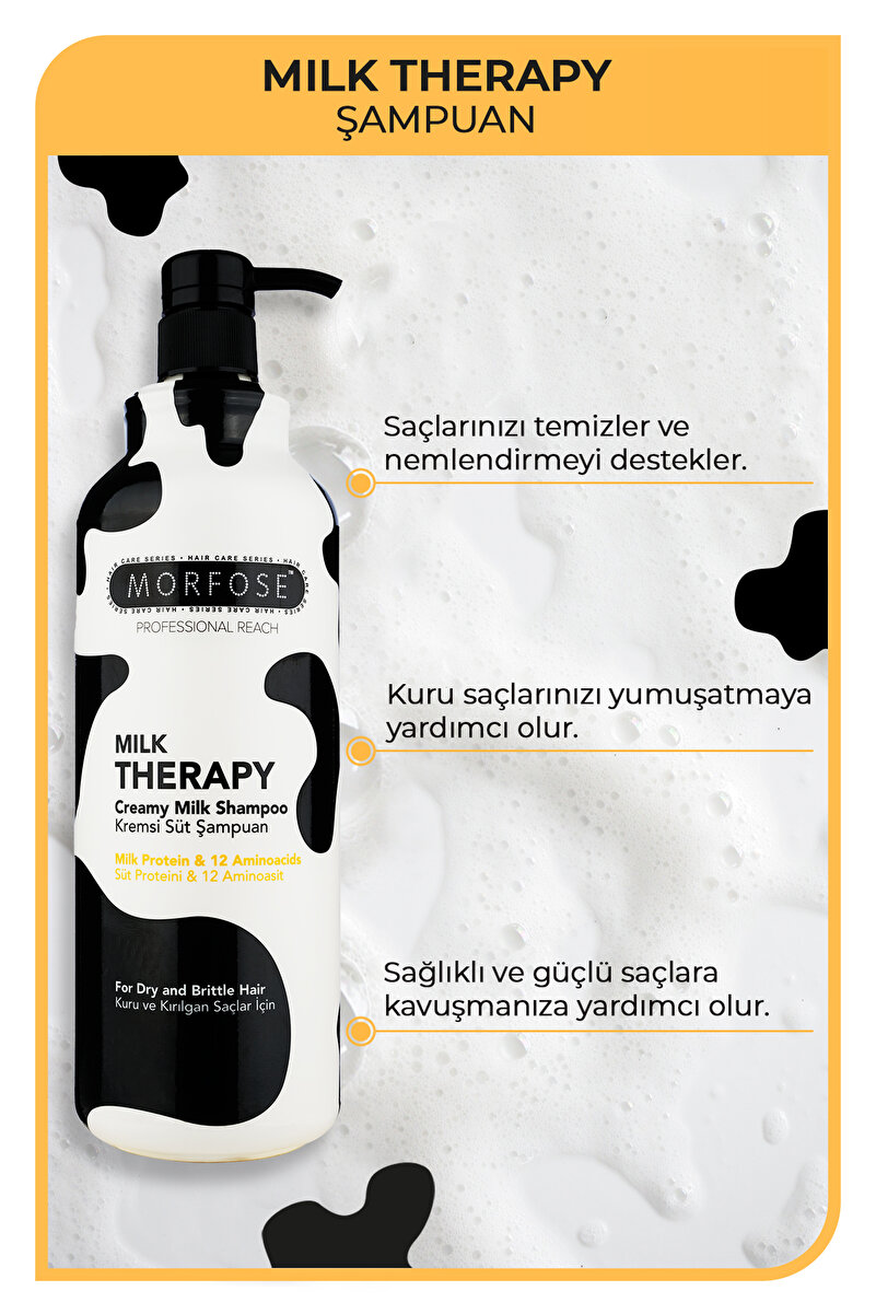 Milk Therapy Şampuan 1000 ml - Süt Proteinli, Onarıcı, Besleyici Etki 2. görsel