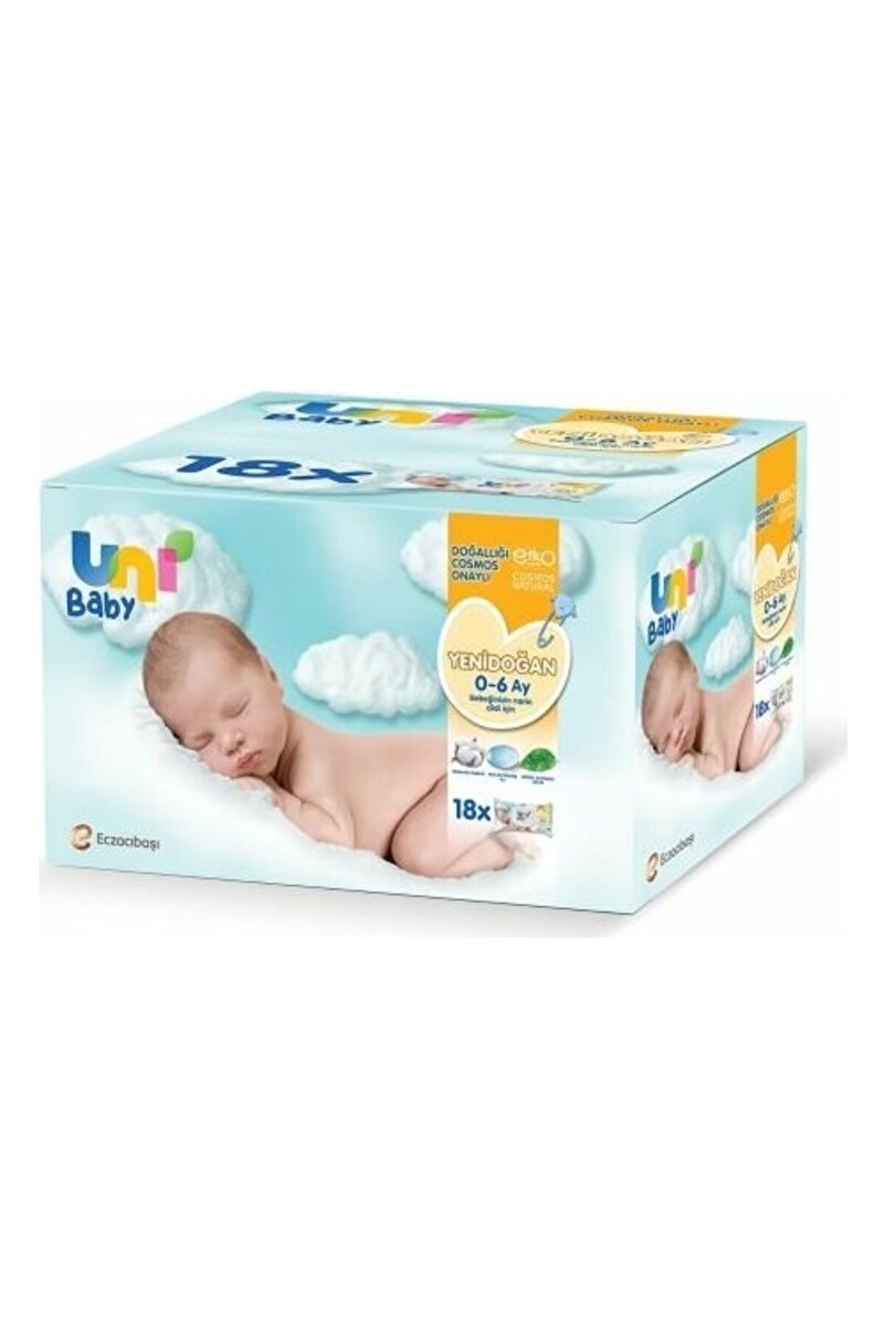 Yenidoğan Islak Pamuk Mendil 40 Lı X 18 Adet ( 720 Yaprak ) 1. görsel