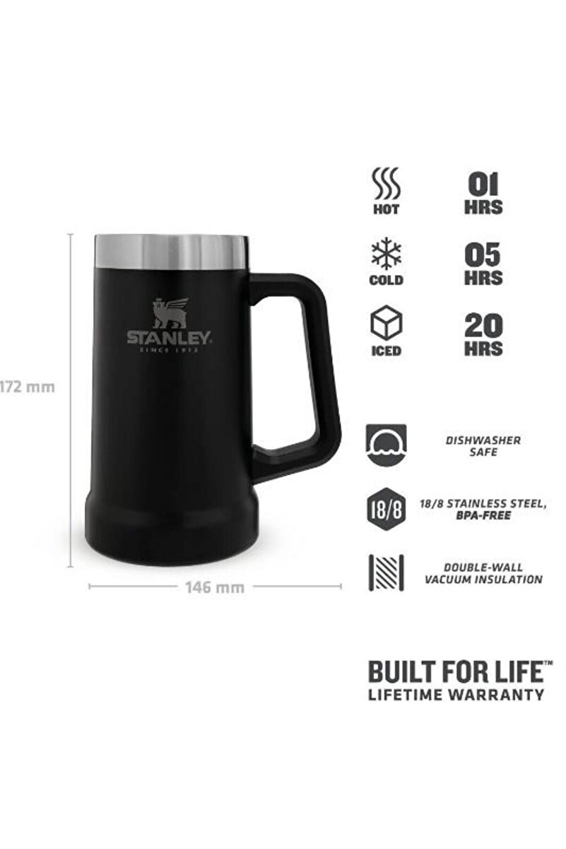 Adventure Big Grip Bira Bardağı | 0.70L Siyah 3. görsel