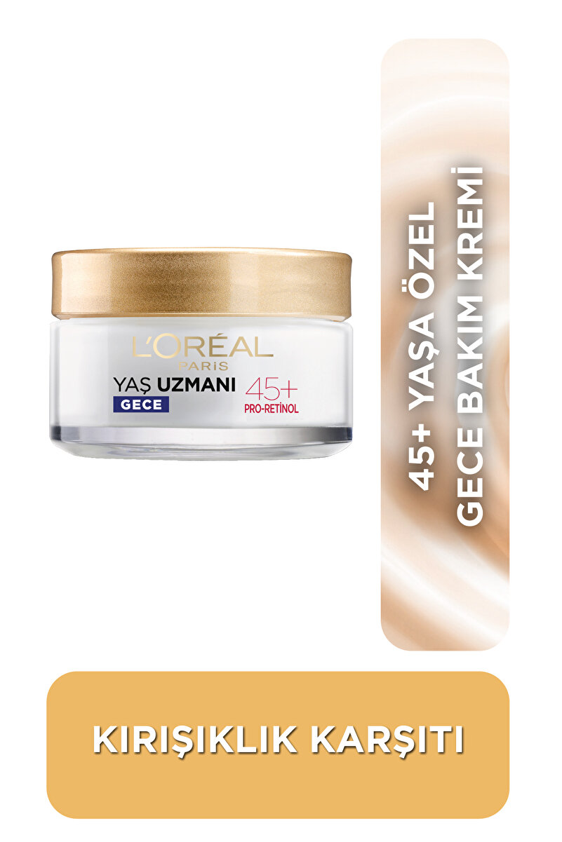 Yaş Uzmanı 45+ Kırışıklık Karşıtı Sıkılaştırıcı[Pro-Retinol] İçeren Nemlendirici Gece Yüz Kremi 50ml 1. görsel
