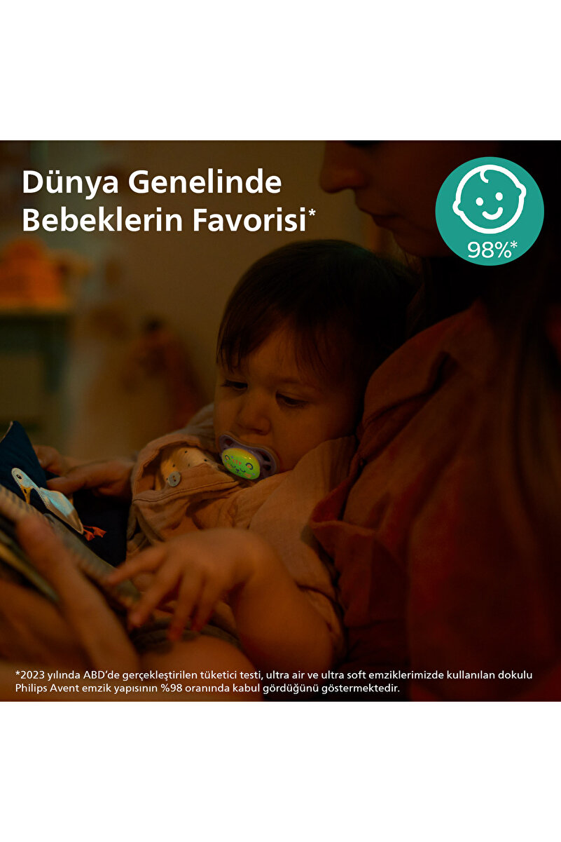 Ultra Air Gece Emziği 18+ Ay, 2'li Unisex, SCF376 /01 3. görsel