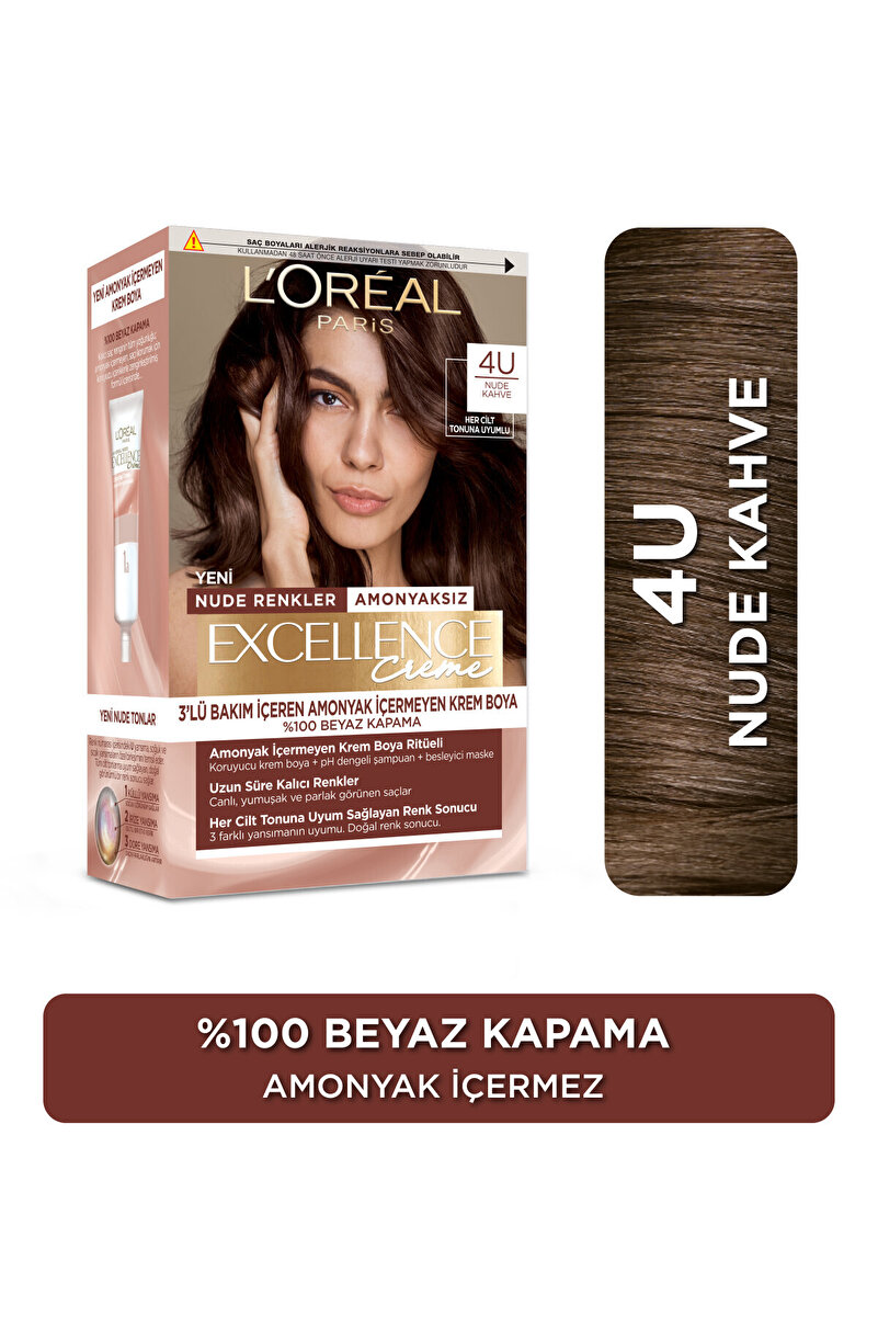Excellence Creme Nude Renkler Saç Boyası – 4u Nude Kahve