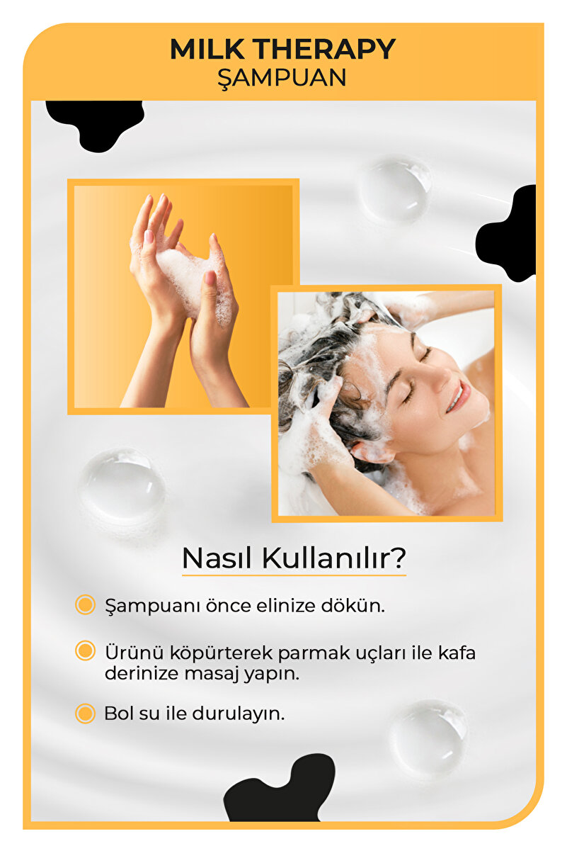 Milk Therapy Şampuan 1000 ml - Süt Proteinli, Onarıcı, Besleyici Etki 3. görsel