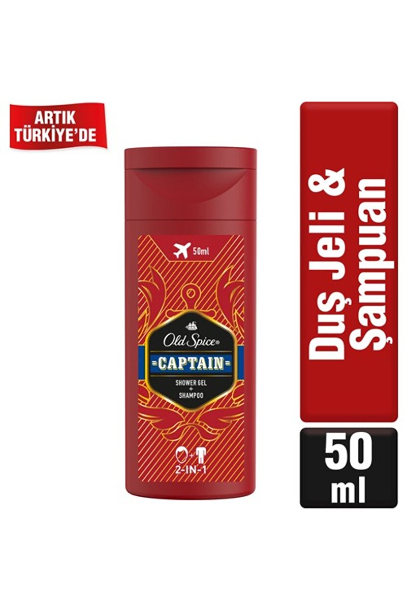 Captain Duş Jeli Şampuan 50 ml Seyahat Boy, Shower Gel 50 ml 1. görsel
