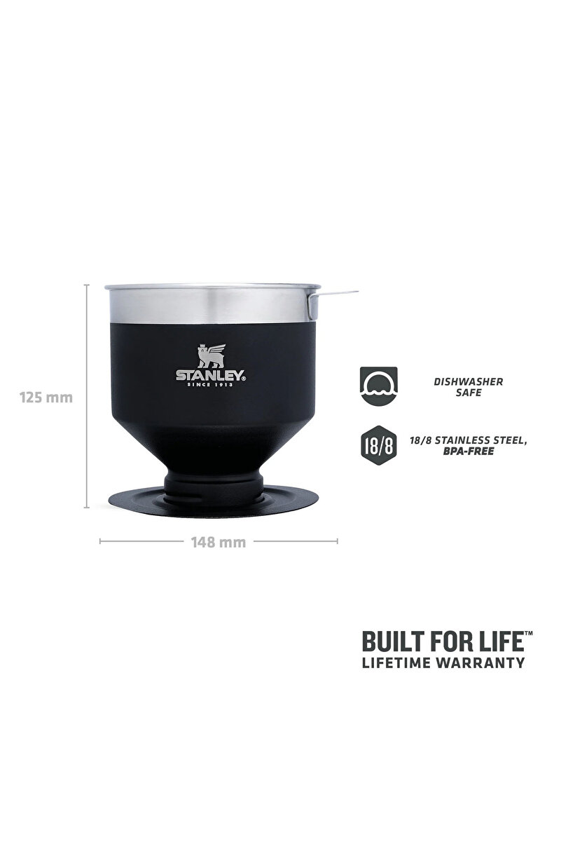 Classic Perfect-Brew Pour Over Kahve Demleyici Siyah 2. görsel