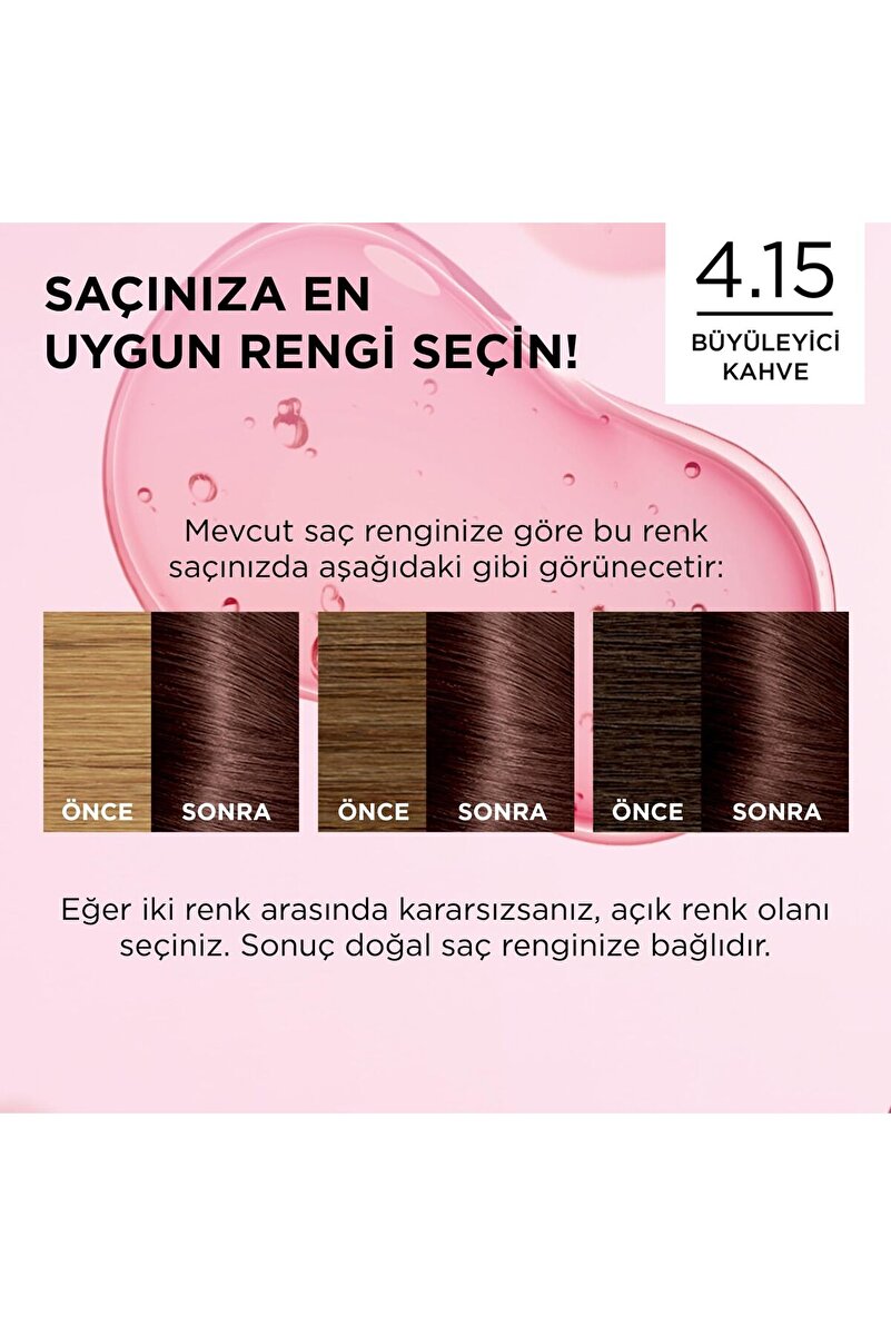 Excellence Saç Boyası 4.15 Büyüleyici Kahve 3'lü Set 3. görsel