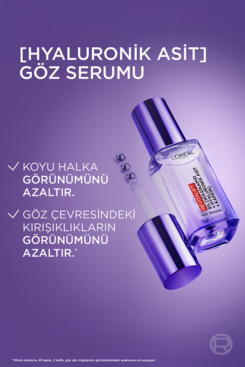 Revitalift Filler [Hyaluronik Asit+Niasinamid+Saf Kafein] Aydınlatıcı, Kırışıklık Karşıtı Göz Serumu 3. görsel