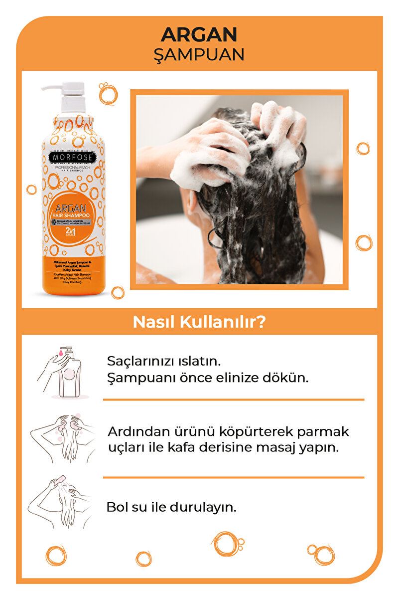 Şampuan 1000 Ml Argan / 3 Adet 3. görsel