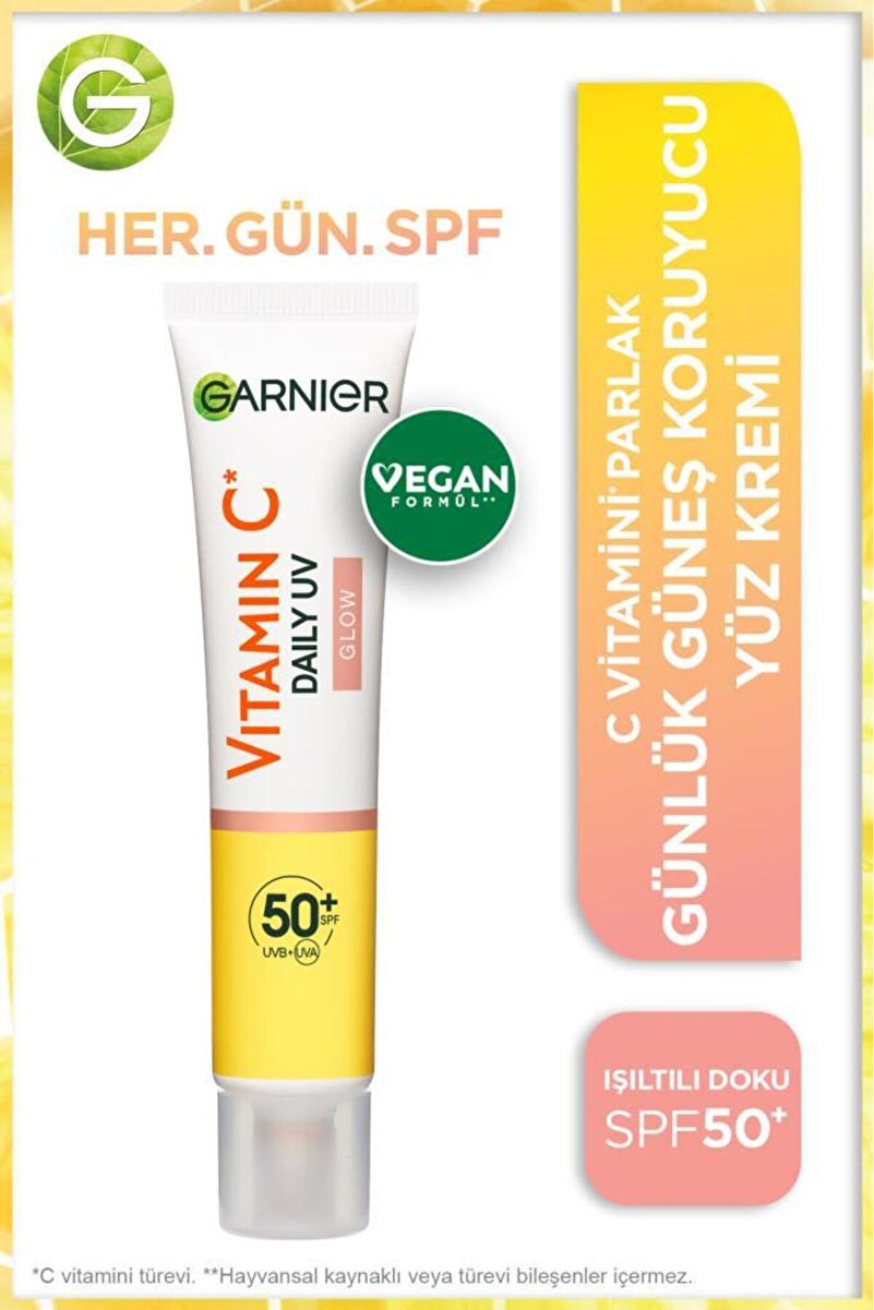 C Vitamini Parlak Günlük Güneş Koruyucu Fluid Yüz Kremi Işıltılı Doku SPF50+ 40ml 1. görsel