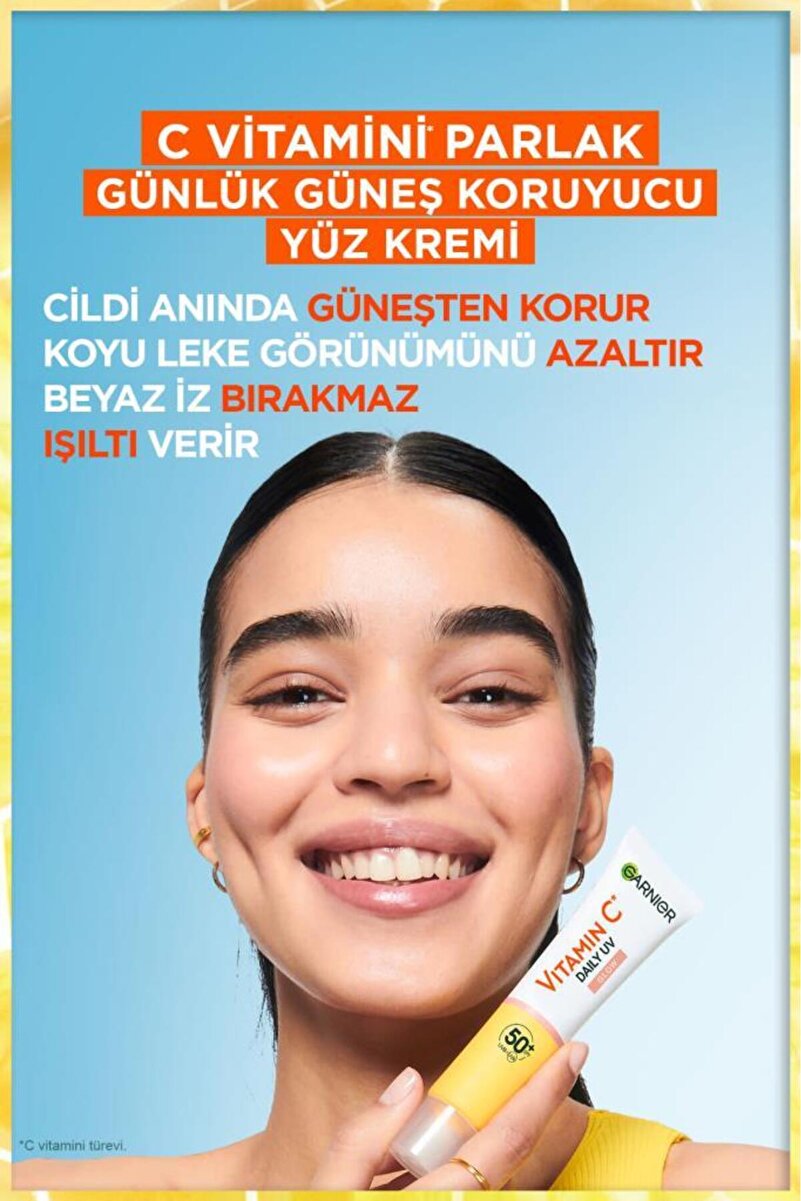 C Vitamini Parlak Günlük Güneş Koruyucu Fluid Yüz Kremi Işıltılı Doku SPF50+ 40ml 3. görsel
