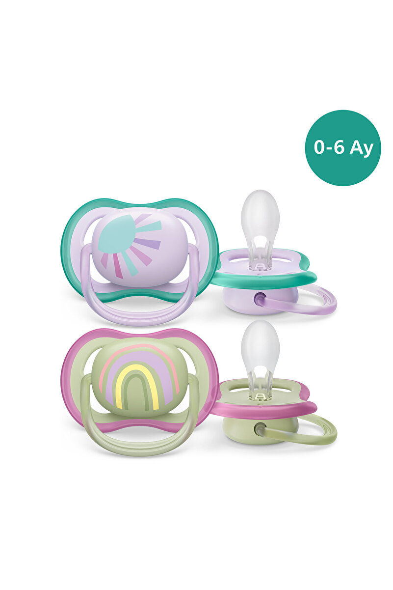 Ultra Air Emzik 0-6 Ay,  2'li Paket, Kız, SCF085/59 1. görsel