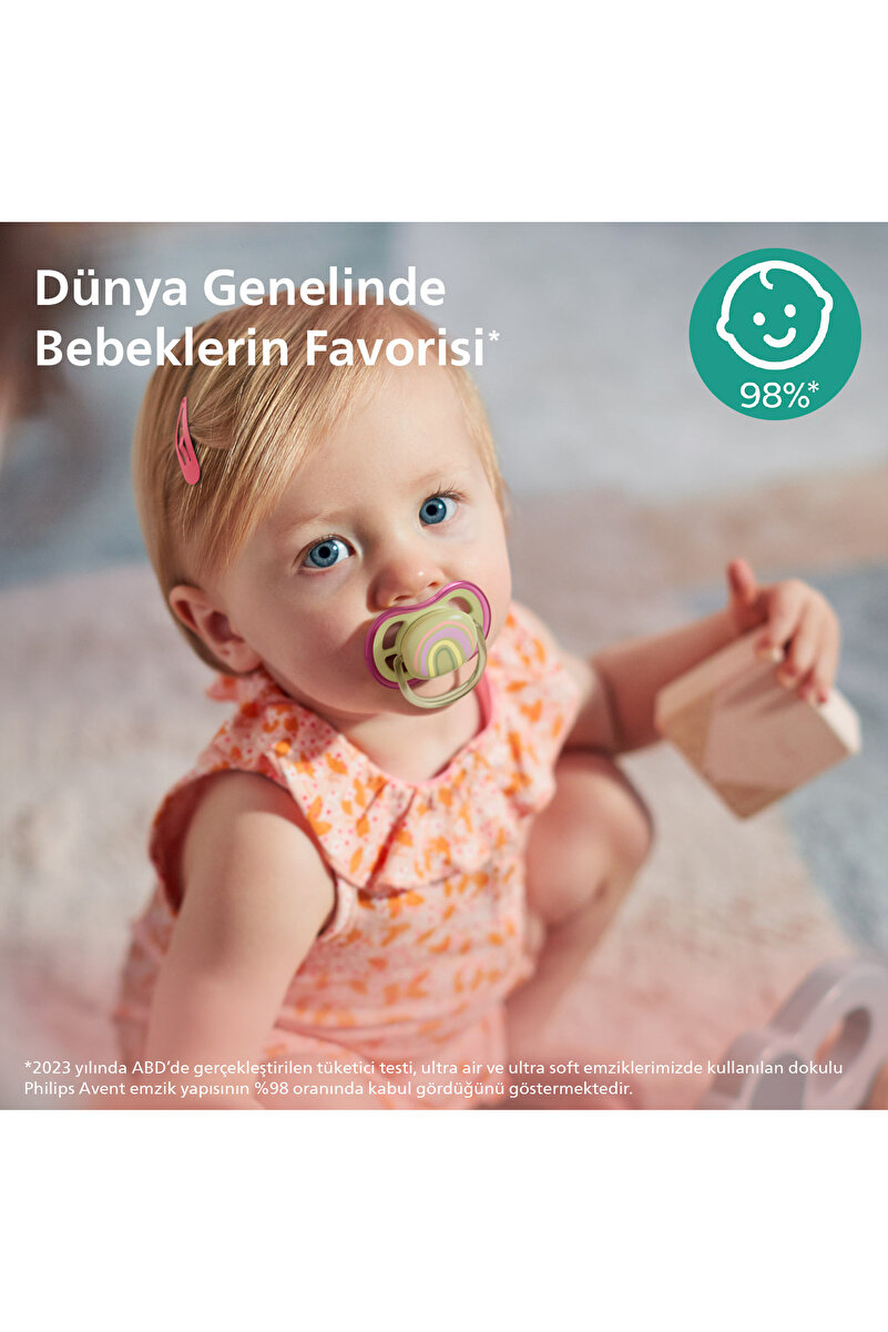 Ultra Air Emzik 0-6 Ay,  2'li Paket, Kız, SCF085/59 2. görsel
