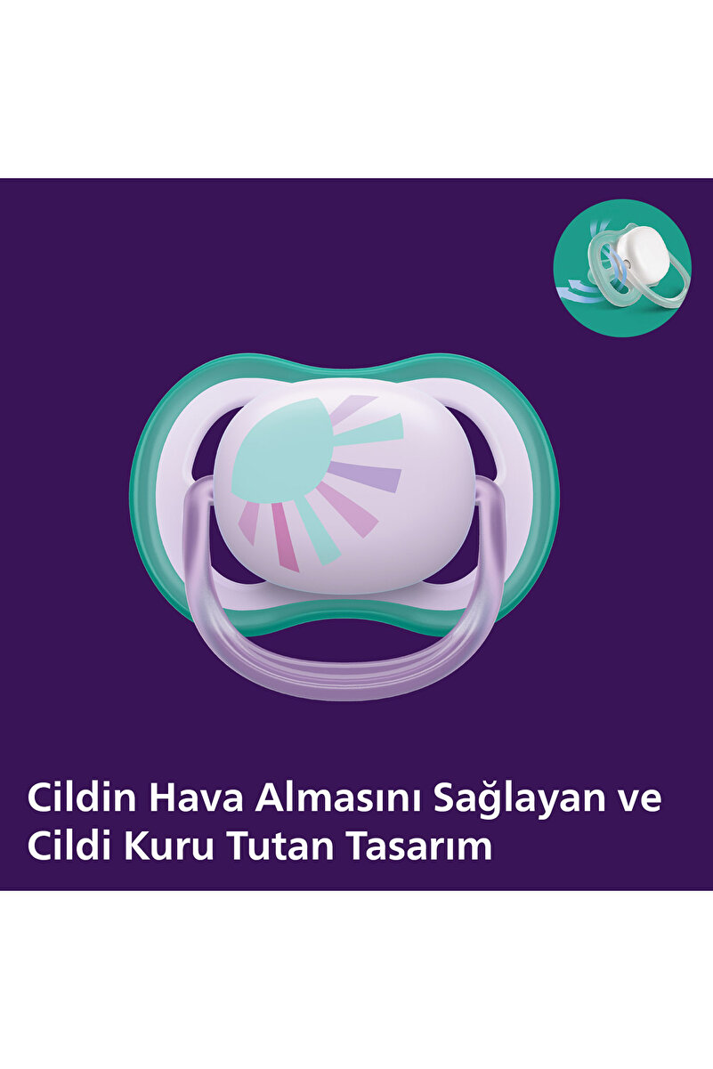 Ultra Air Emzik 0-6 Ay,  2'li Paket, Kız, SCF085/59 3. görsel