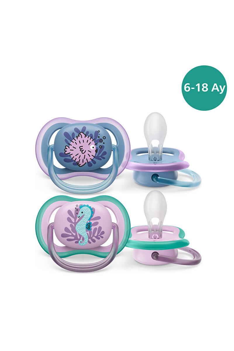 Ultra Air Emzik 6-18 Ay,  2'li Paket, Kız, SCF085/61 1. görsel