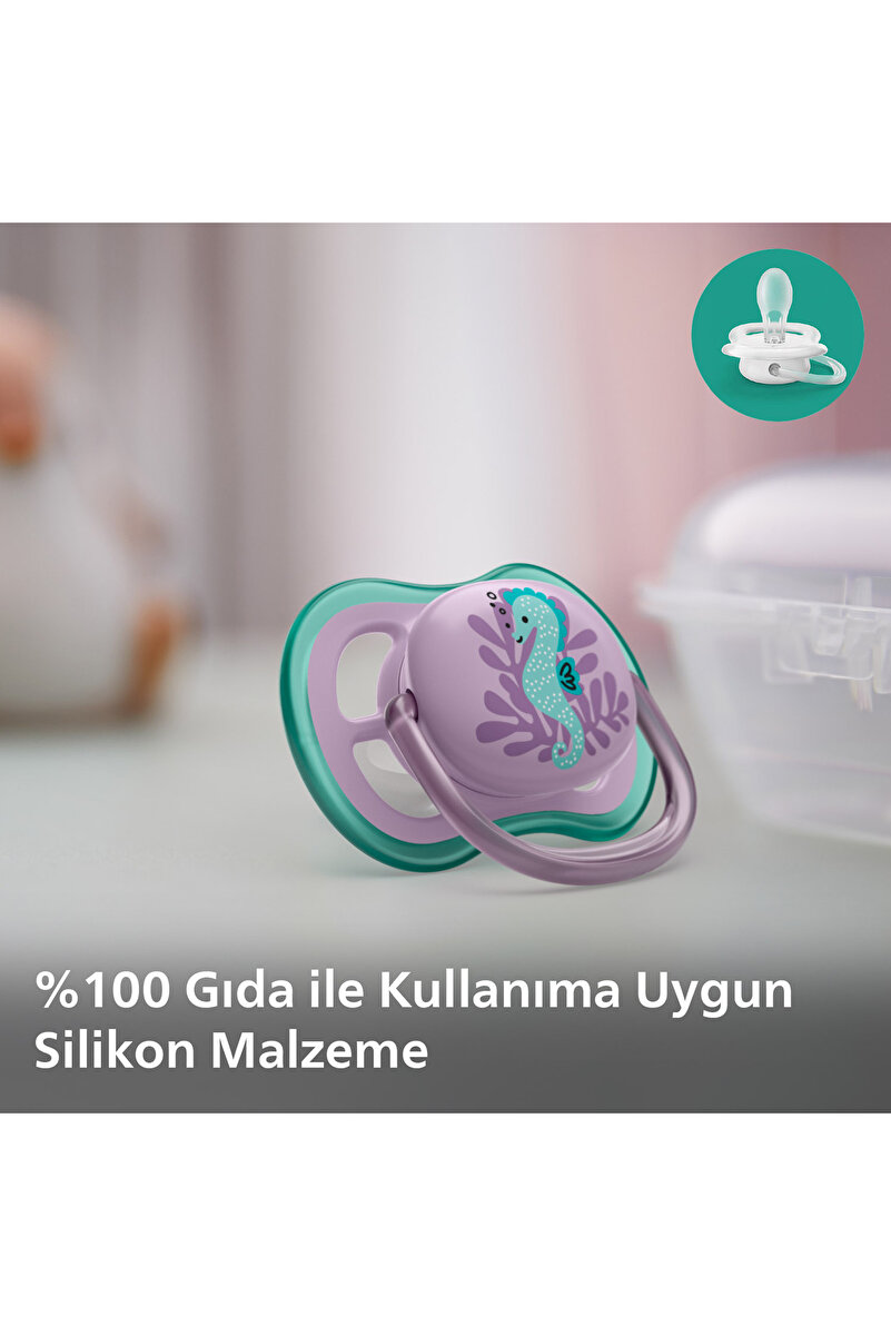 Ultra Air Emzik 6-18 Ay,  2'li Paket, Kız, SCF085/61 3. görsel