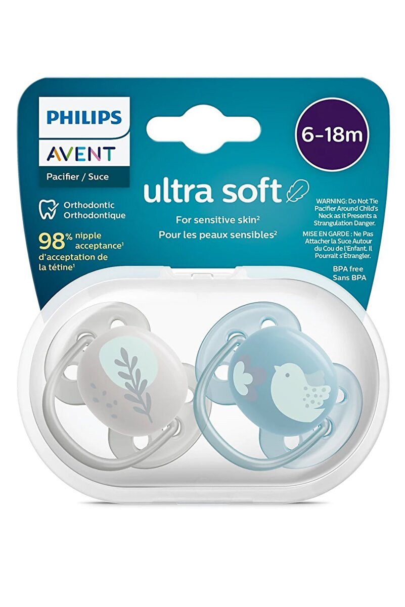 Ultra Soft Emzik 6-18 Ay, 2'li Erkek, SCF091/15 1. görsel