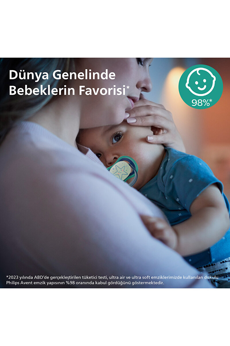 Ultra Air Gece Emziği 6-18 Ay, 2'li Erkek, SCF376/13 2. görsel