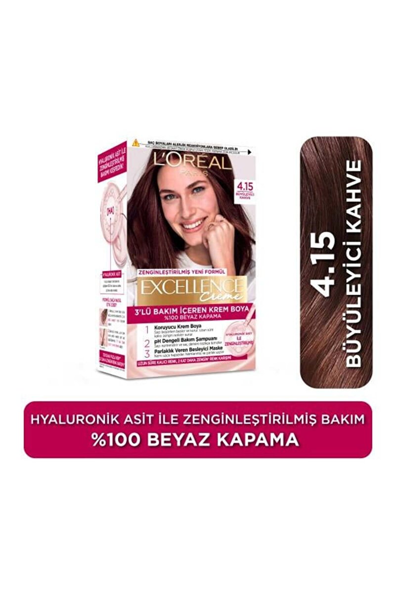 L'Oréal Paris Excellence Creme 4.15 Büyüleyici Kahve Saç Boyası 1. görsel