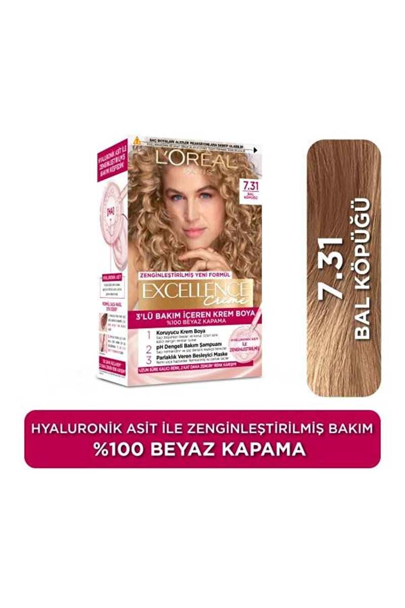 L'Oréal Paris Excellence Creme 7.31 Bal Köpüğü Saç Boyası 1. görsel