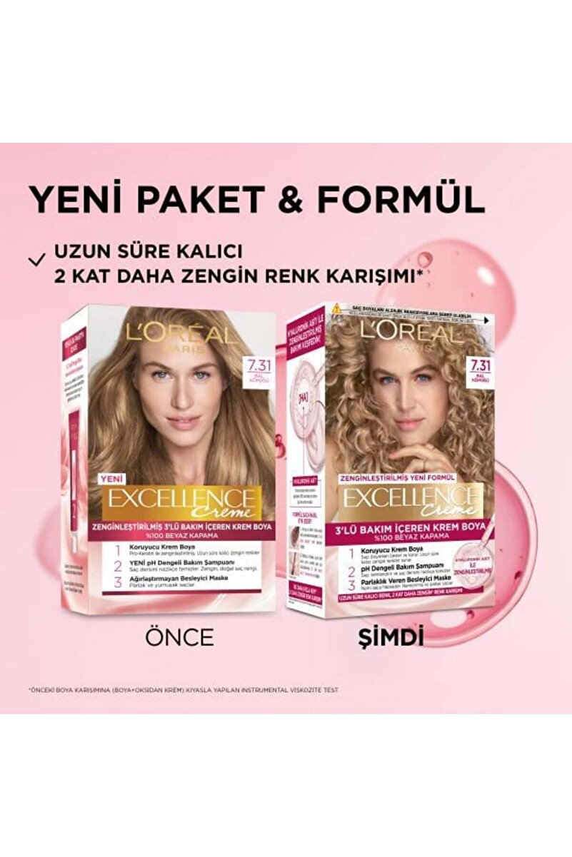 L'Oréal Paris Excellence Creme 7.31 Bal Köpüğü Saç Boyası 2. görsel