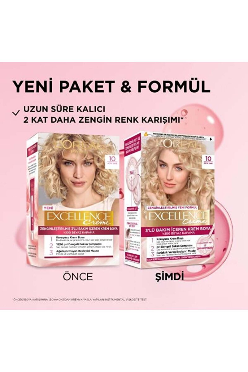 L'Oréal Paris Excellence Creme 10 Açık Sarı Saç Boyası 2. görsel