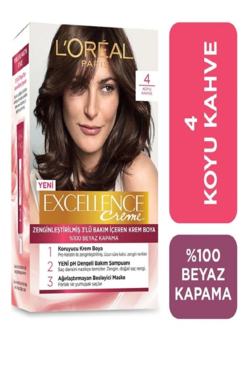L'Oréal Paris Excellence Creme 4 Koyu Kahve Saç Boyası 2. görsel