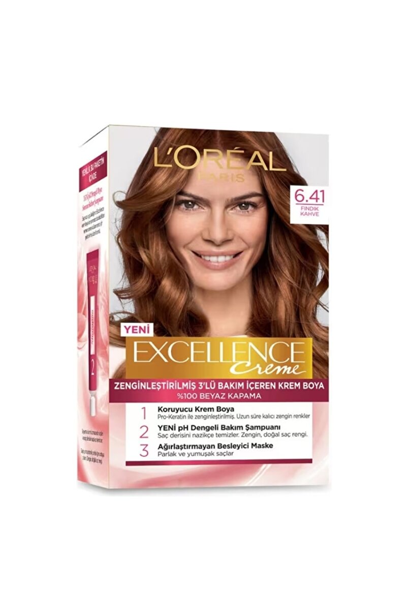 Loreal Paris Excellence Creme Saç Boyası 6.41 Fındık Kahvesi 1. görsel