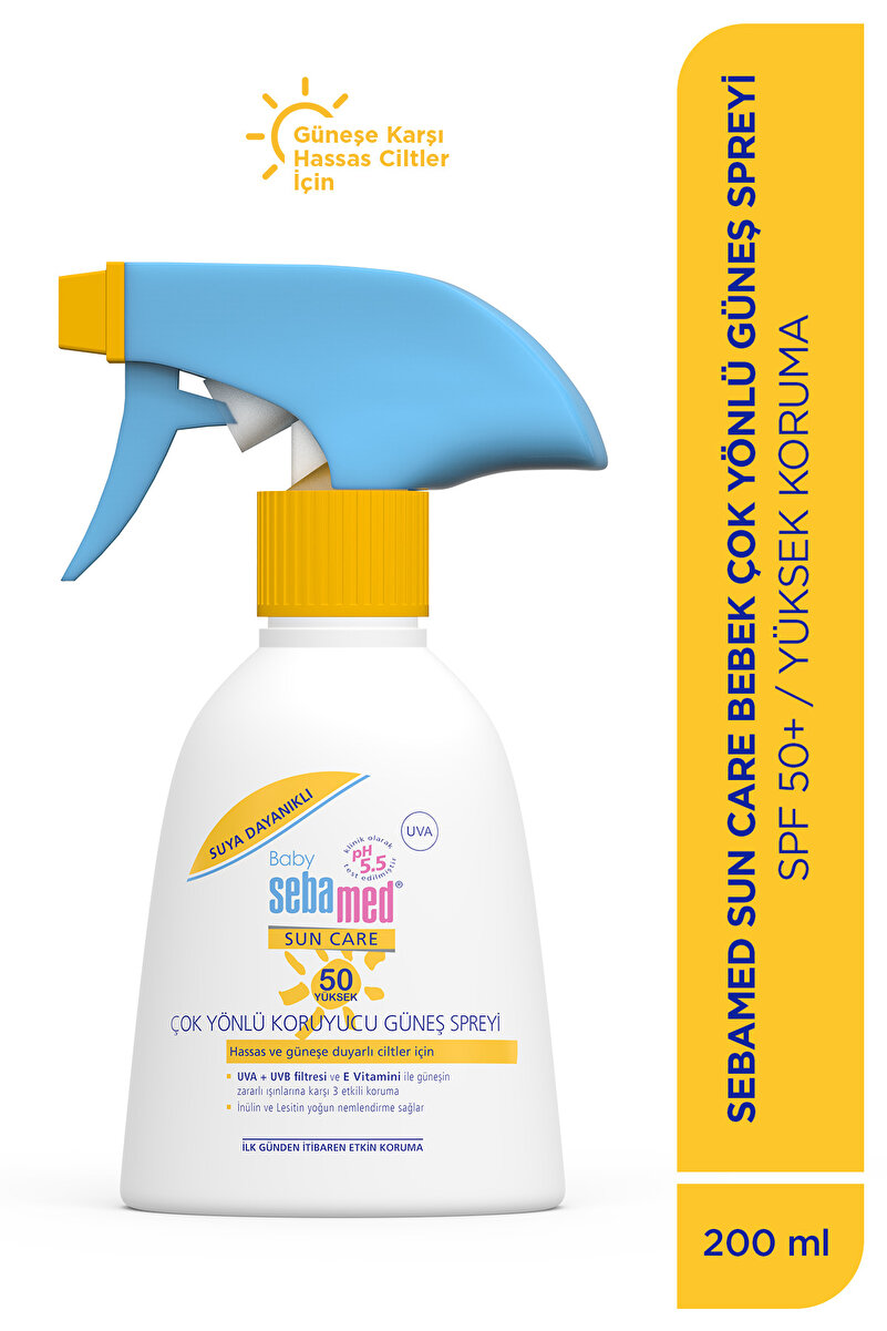 Bebek Güneş Spreyi SPF 50+ 200 ml %98 UVA Korumalı UVB Filtreli Koruyucu Yüksek Koruma Hassas 1. görsel