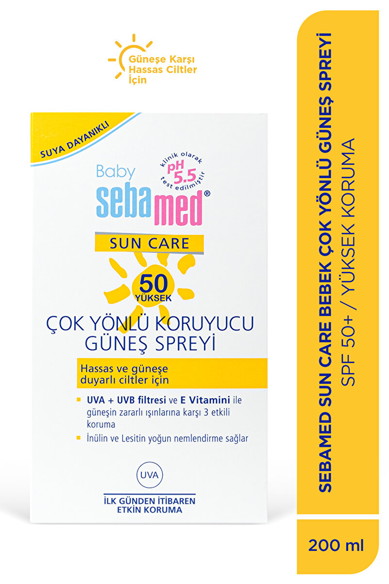 Bebek Güneş Spreyi SPF 50+ 200 ml %98 UVA Korumalı UVB Filtreli Koruyucu Yüksek Koruma Hassas 2. görsel