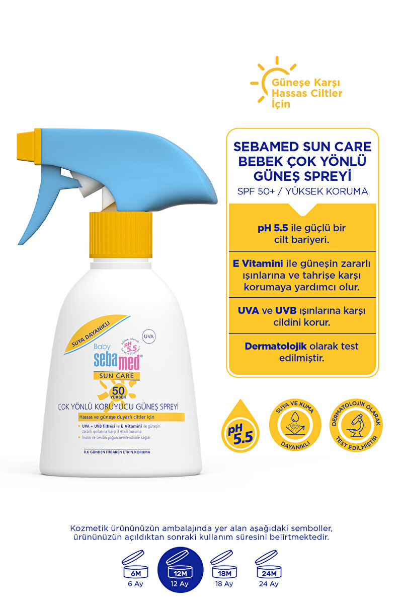 Bebek Güneş Spreyi SPF 50+ 200 ml %98 UVA Korumalı UVB Filtreli Koruyucu Yüksek Koruma Hassas 3. görsel