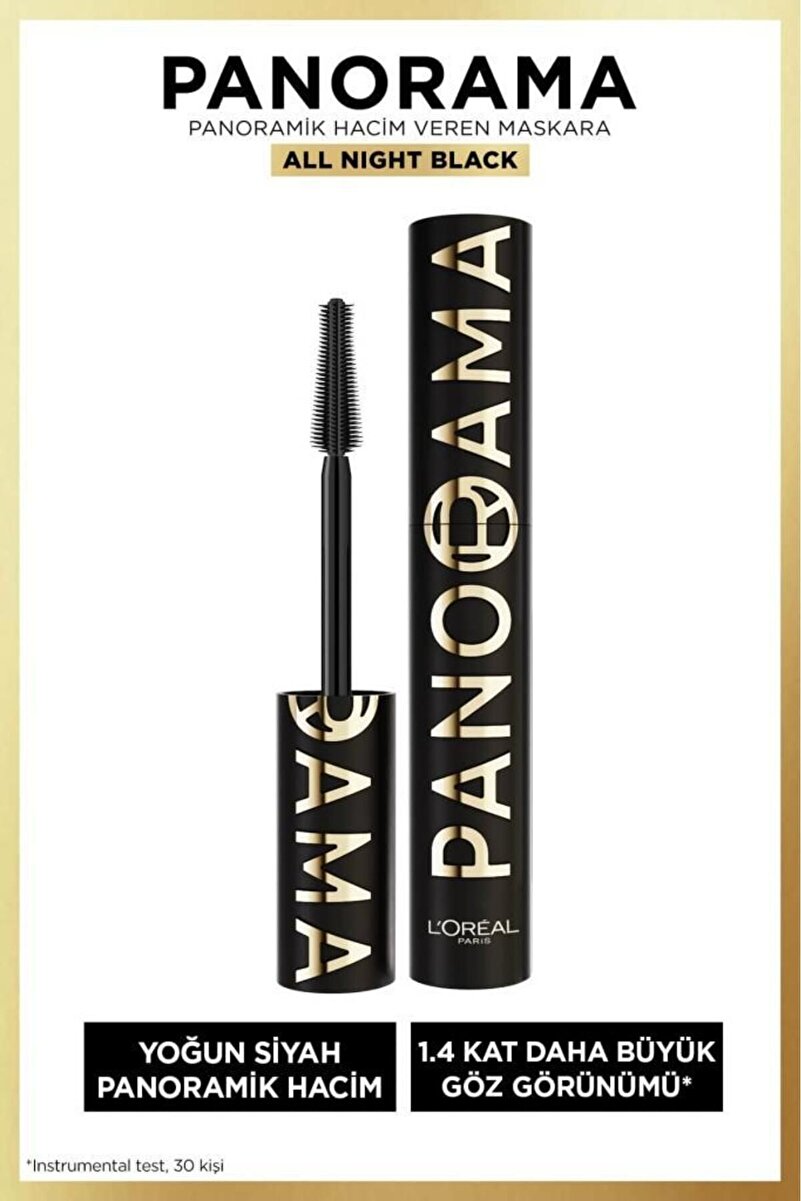 L'Oréal Paris Panorama Hacim Veren Maskara All Night Black - Siyah 1. görsel