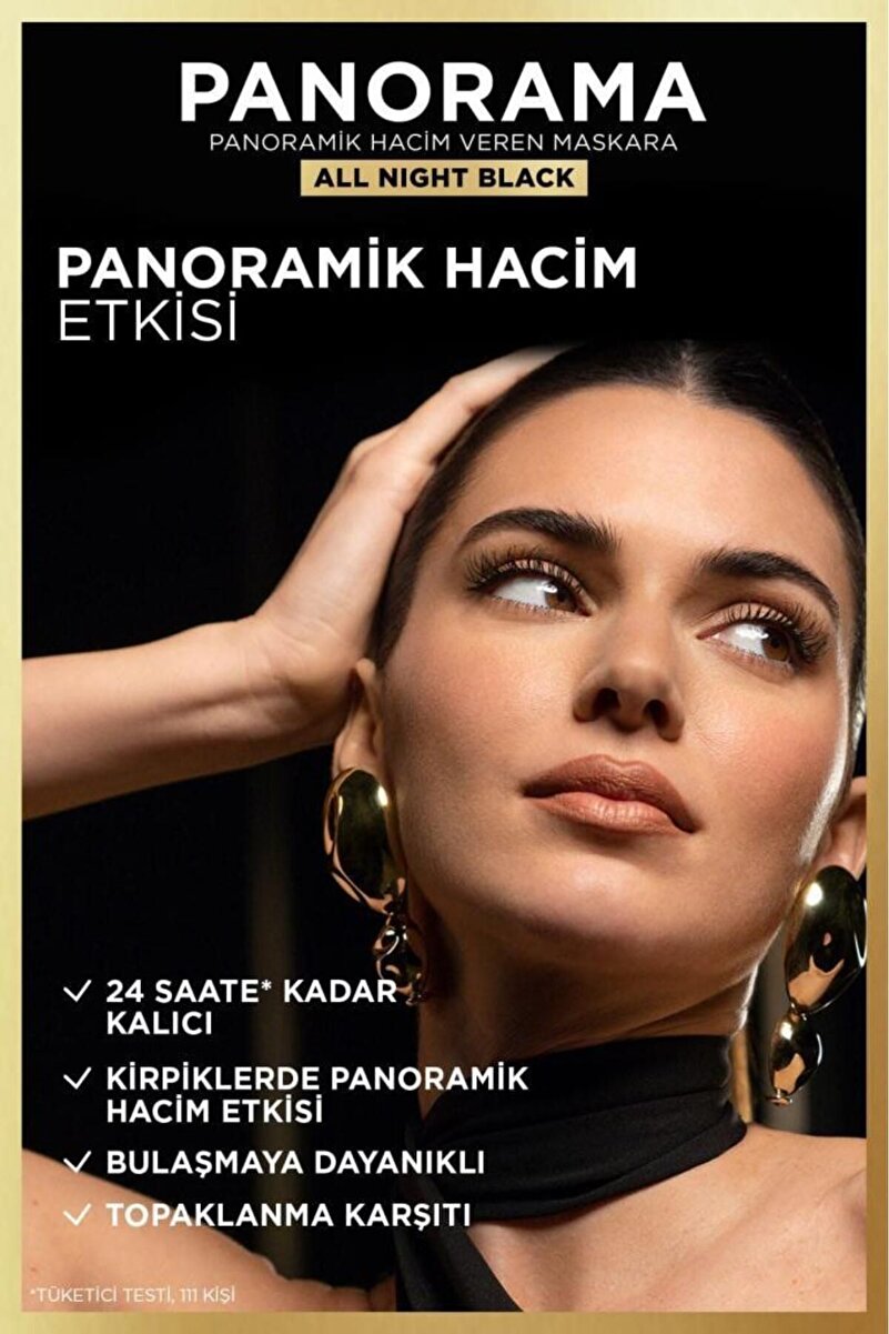 L'Oréal Paris Panorama Hacim Veren Maskara All Night Black - Siyah 2. görsel
