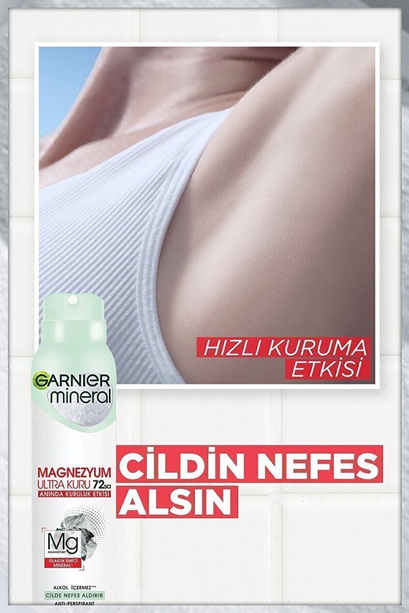 Mineral Magnezyum Ultra Kuru Sprey Deodorant, 72 Saat Etkili 2. görsel