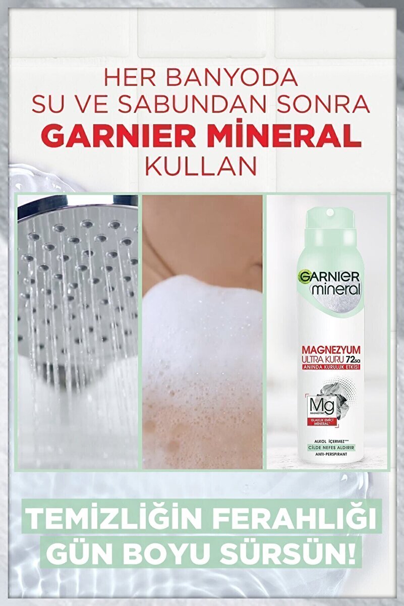 Mineral Magnezyum Ultra Kuru Sprey Deodorant, 72 Saat Etkili 3. görsel