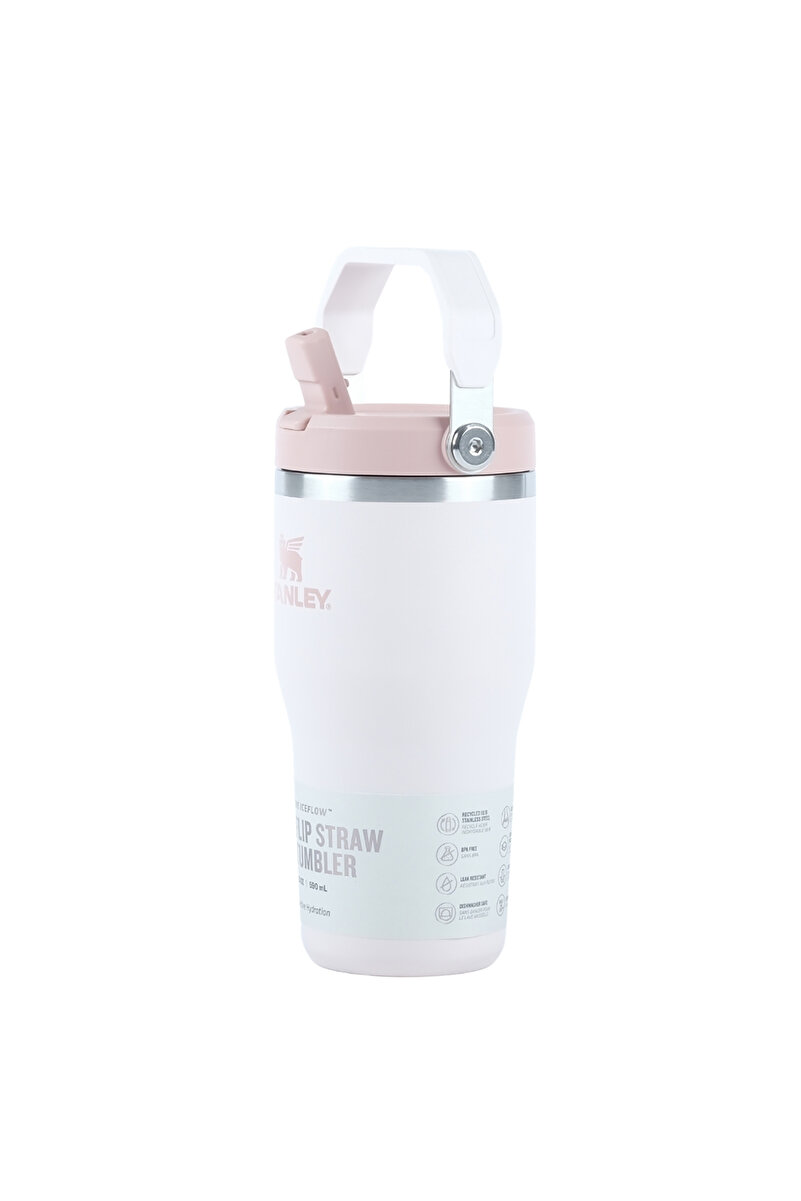 Iceflow™ Flip Straw Tumbler Pipetli Termos | 0.60 L Toz Pembe 3. görsel