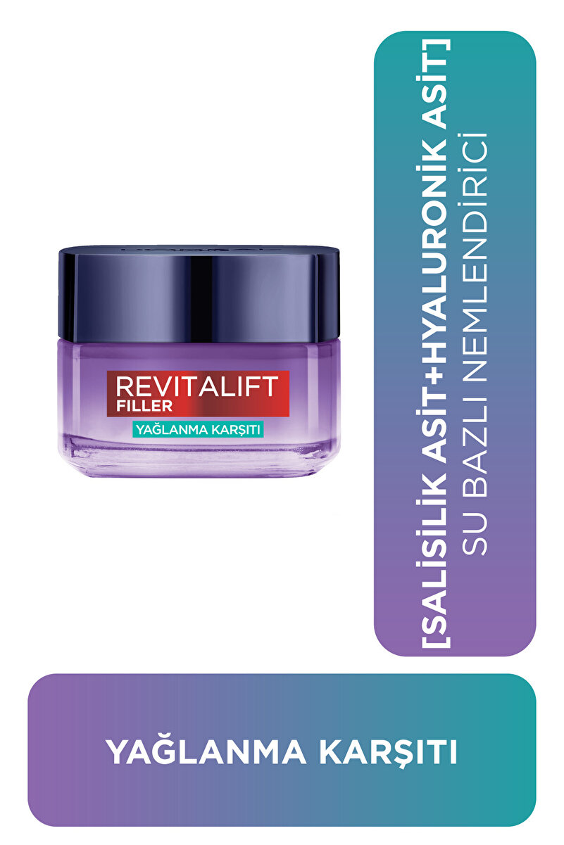 Revitalift Filler Yağlanma Karşıtı Su Bazlı Nemlendirici Jel Krem - Salisilik Asit & Hyaluronik Asit 1. görsel