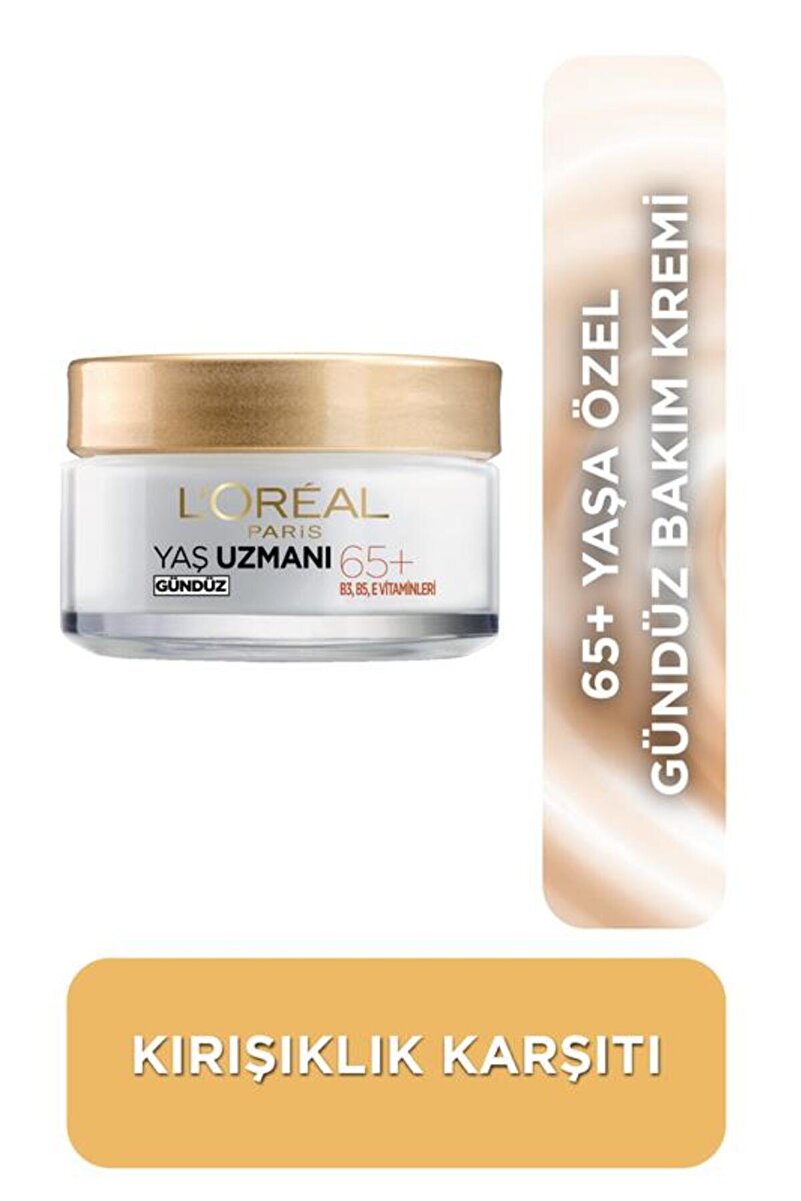 Yaş Uzmanı 65+ B3 B5 E Vitaminli Kırışıklık Karşıtı Besleyici SPF30 Gündüz Kremi 50 ml 1. görsel