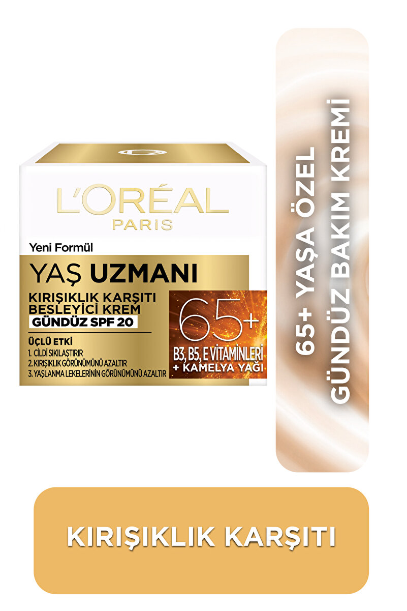 Yaş Uzmanı 65+ B3 B5 E Vitaminli Kırışıklık Karşıtı Besleyici SPF30 Gündüz Kremi 50 ml 3. görsel